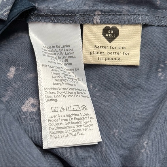 Madewell Blue Floral Paperbag Mini Skirt Small Button-Front Pockets Boho Chic - Picture 12 of 13